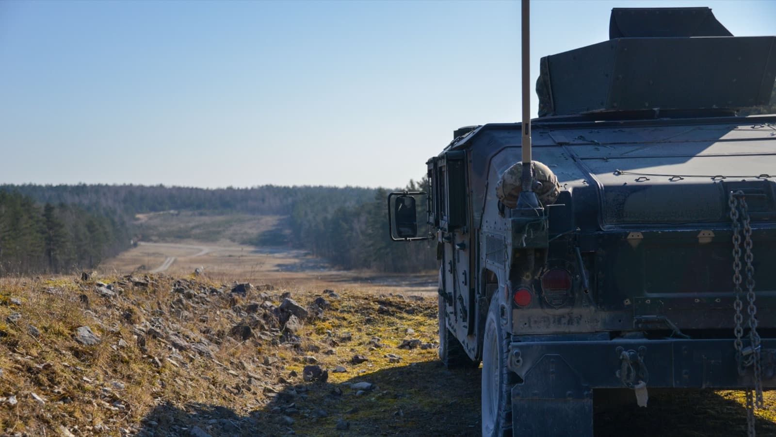 U.S. soldiers preparing to fly first-person-view drones from a Humvee during training at Grafenwoehr, Germany.